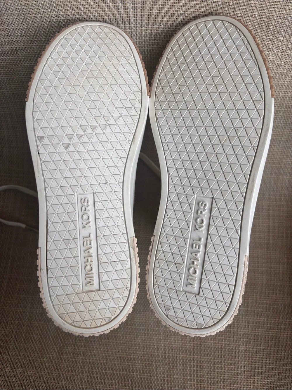 Michael Kors Pink and White High-Top Lace Sneakers